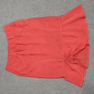 Y2K Coral Pink Kick Flare Drawstring Parachute Pencil Mini Midi Skirt